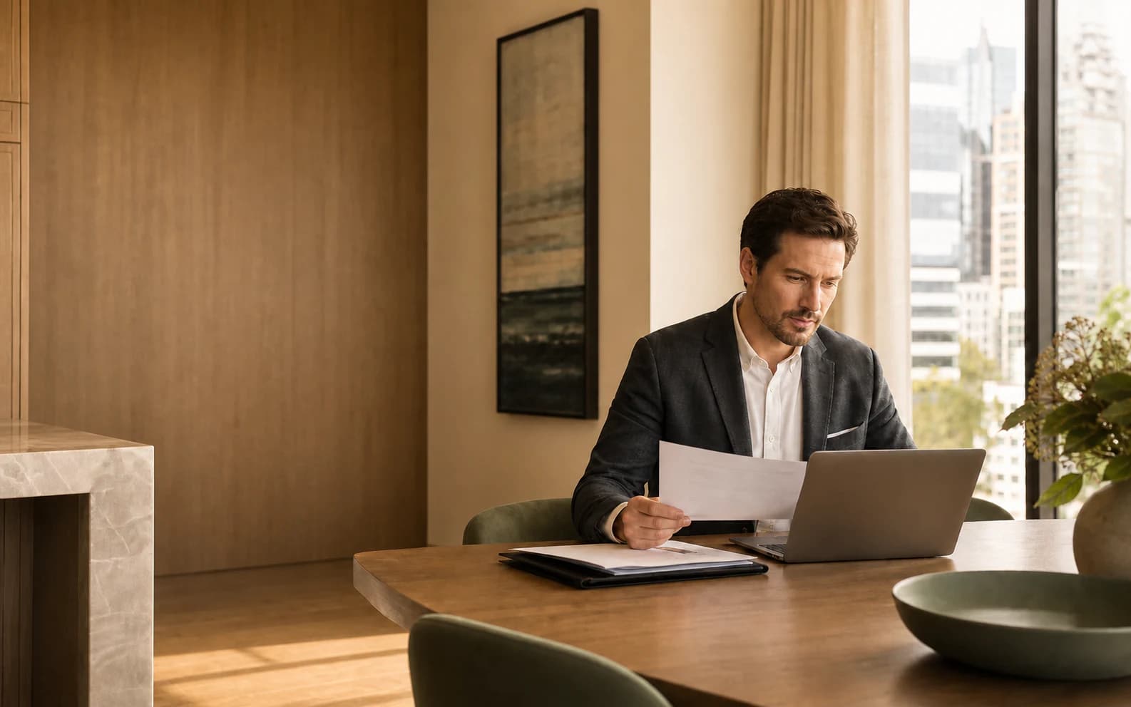 A property professional performs a structured review of a tenant application