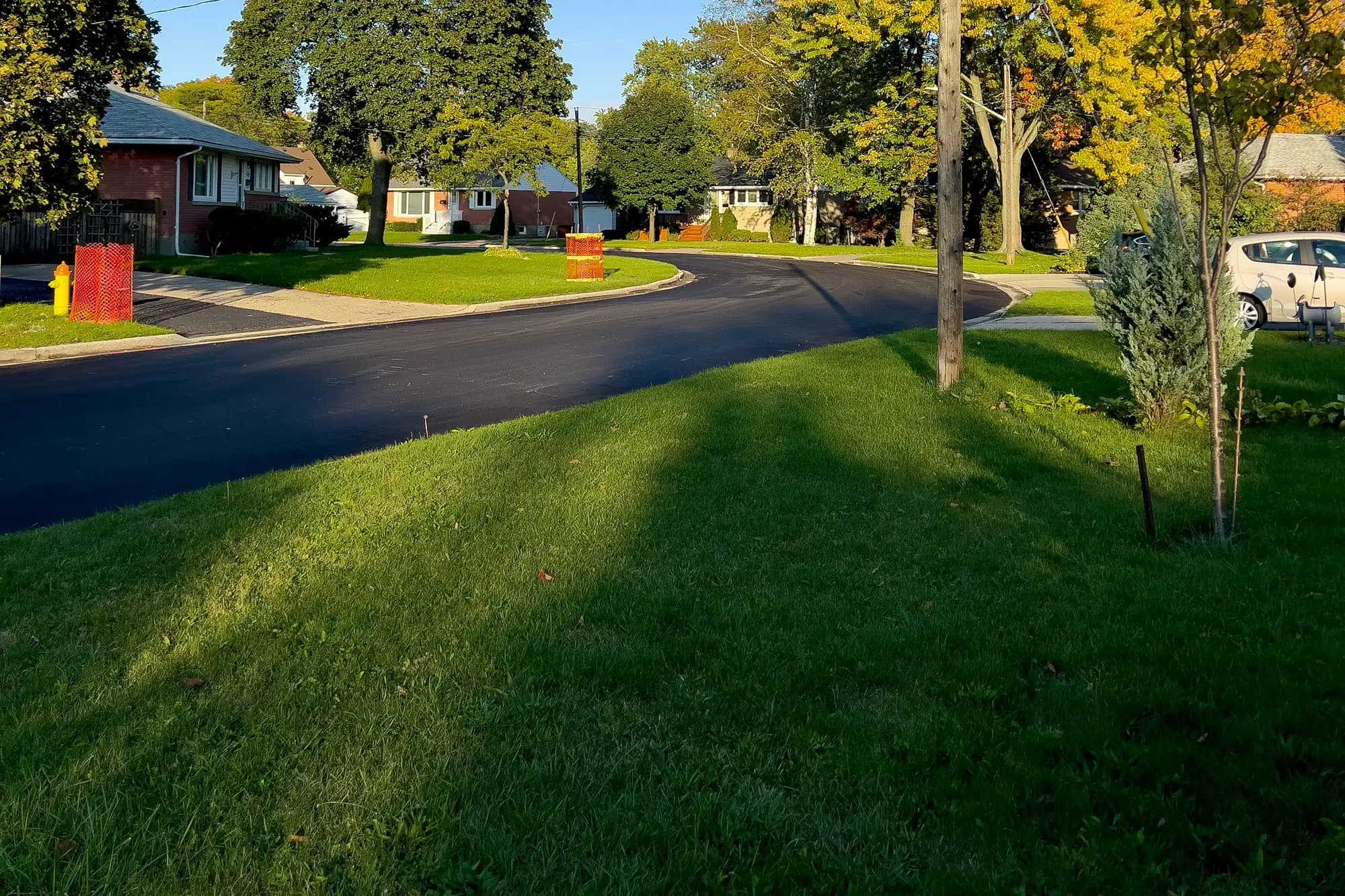 A residential street in Sarnia, Ontario, in autumn