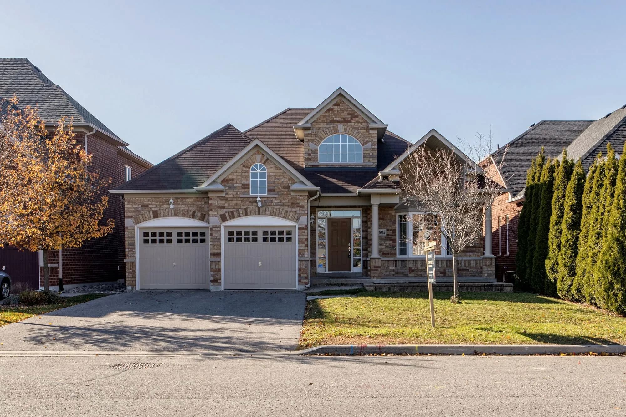 Detached brick house with a double garage
