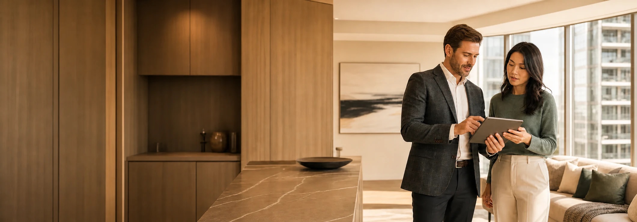 A property professional plans rental services with a landlord